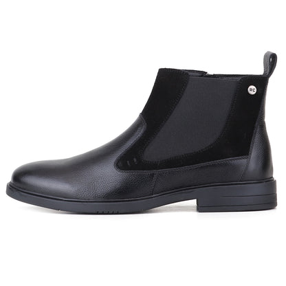 Red Chief Men's Black Leather Chelsea Boots |RC4148 001