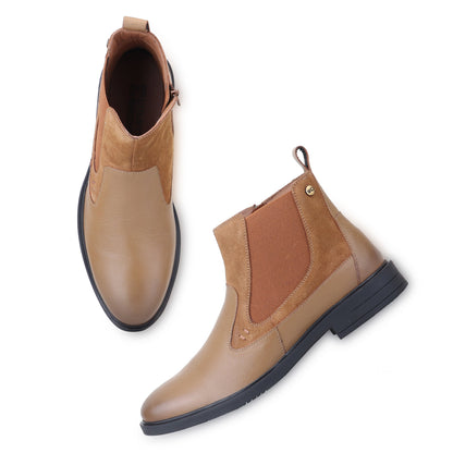 Red Chief Men's Tan Leather Chelsea Boots |RC4148 006