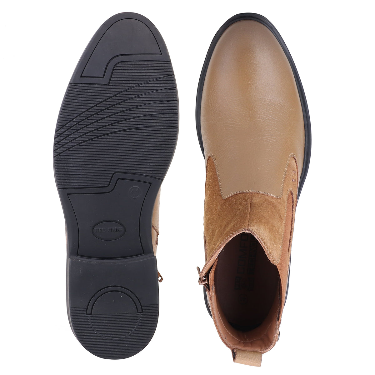 Red Chief Men's Tan Leather Chelsea Boots |RC4148 006