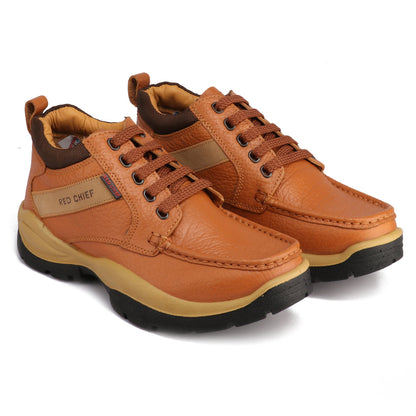 Red Chief RC2051-D  107 Men's Genuine Leather Low-Ankle Casual Shoes – Elephant Tan Color