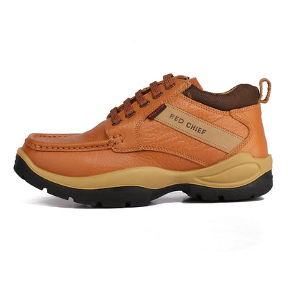Red Chief RC2051-D  107 Men's Genuine Leather Low-Ankle Casual Shoes – Elephant Tan Color