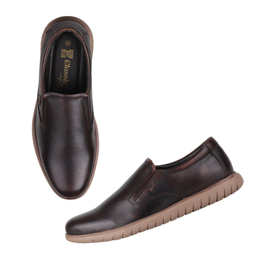 RED CHIEF Brown Leather Casual Shoes for Men RC25025 003