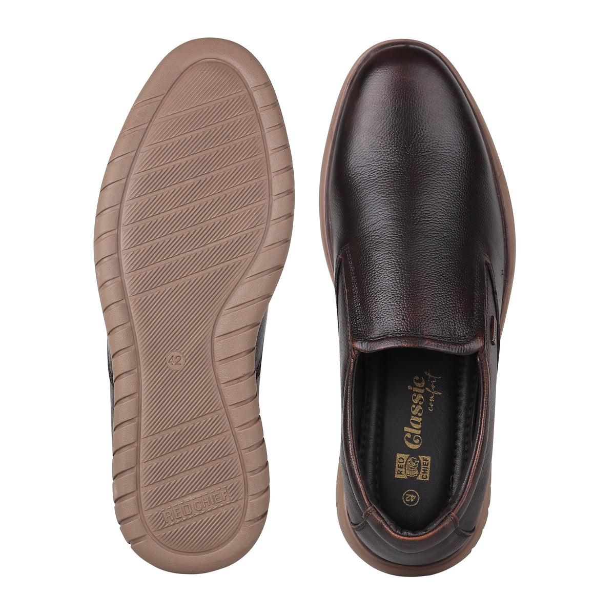 RED CHIEF Brown Leather Casual Shoes for Men RC25025 003