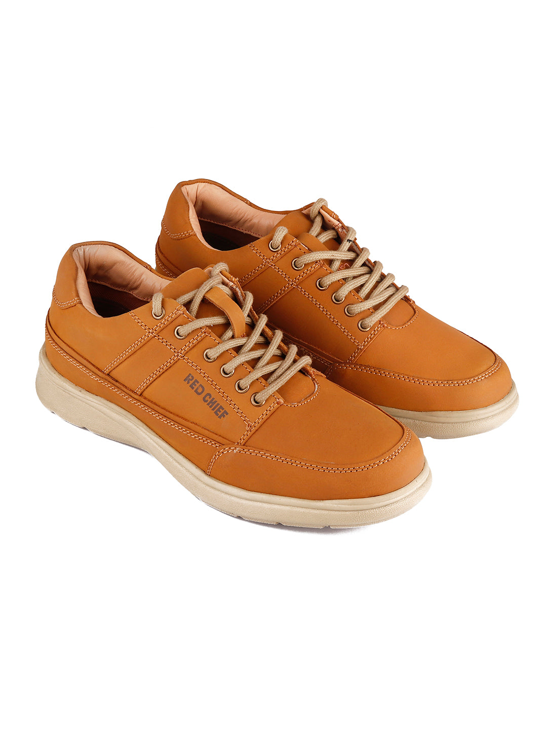 Red Chief Genuine Leather Low Ankle Lace Up Casual Sneaker Shoes For Men |RC3488 022