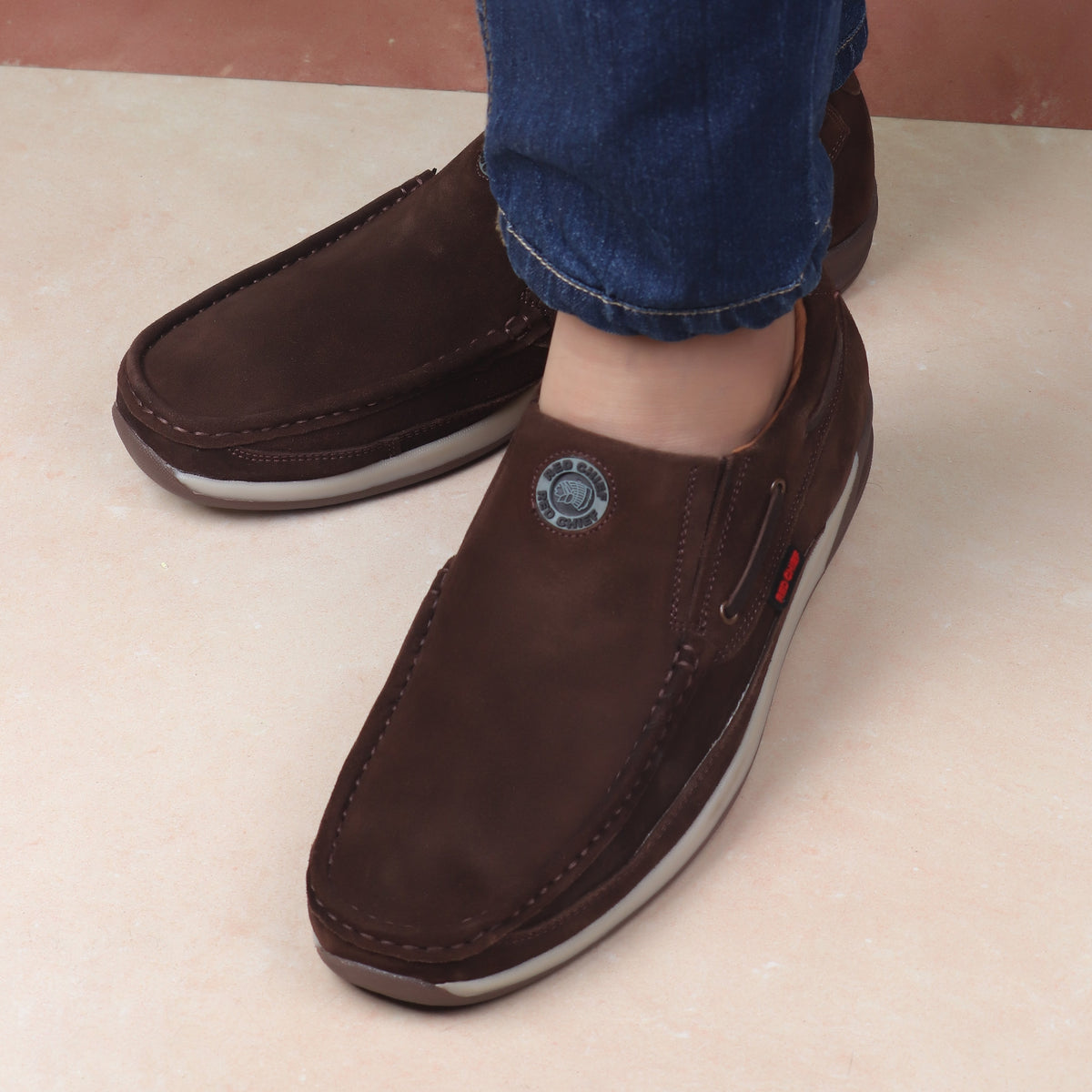 RED CHIEF Coffee Leather Casual Shoes for Men RC3504 C760