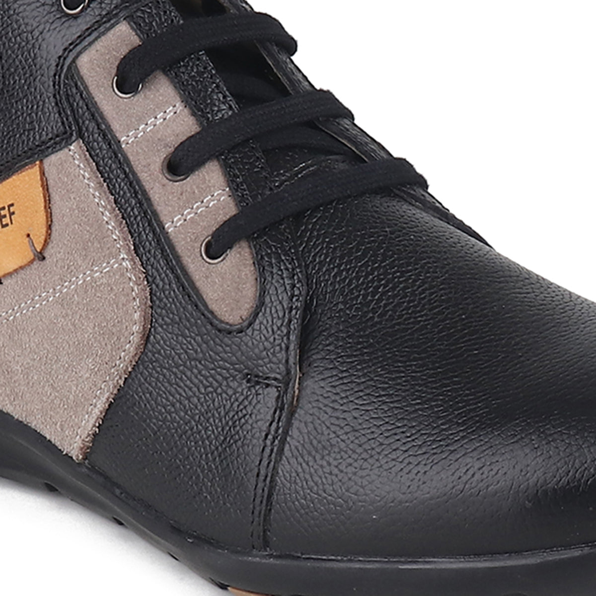 Red Chief Genuine Leather Low Ankle Lace Up Black Casual Shoes For Men |RC3513 001