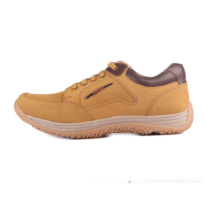 Red Chief Men's RC3520 022 Genuine Leather Lace-Up Casual Shoes | Low-Ankle Comfort Fit with Rust Color