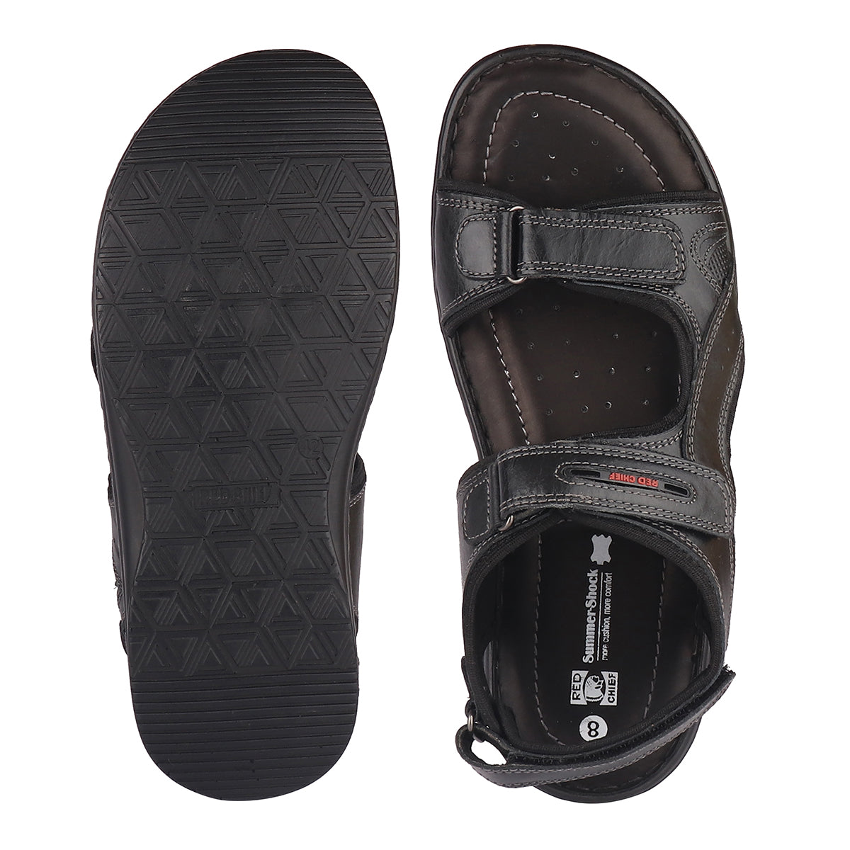 Red Chief Black Sandal for Men RC3681 001