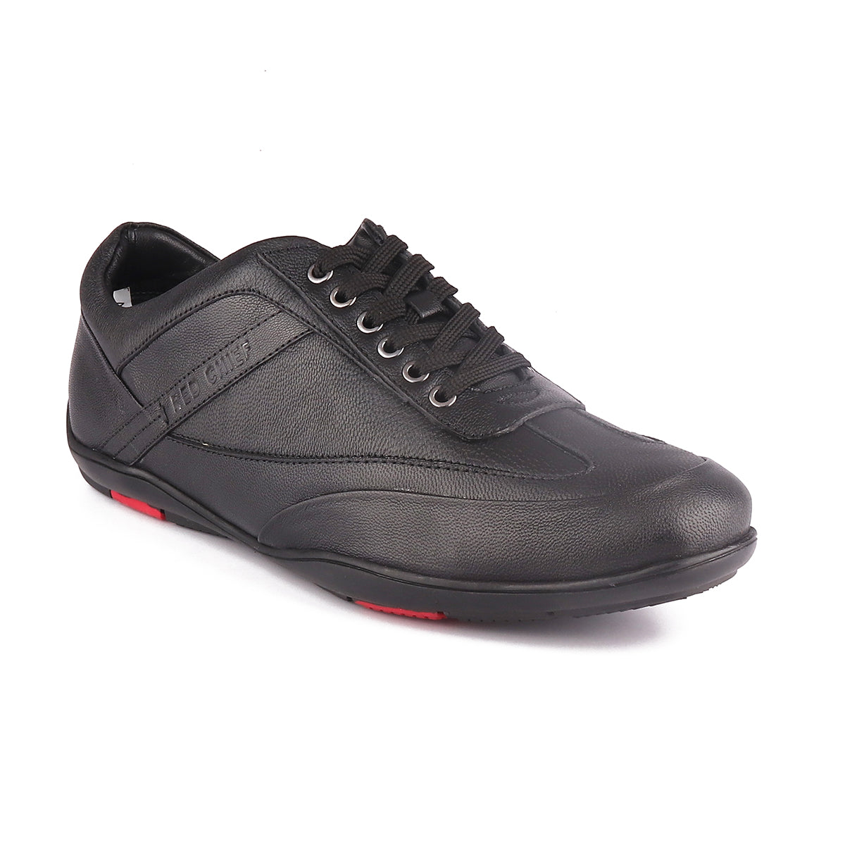 RED CHIEF Black Leather Casual Shoes for Men RC3754 001