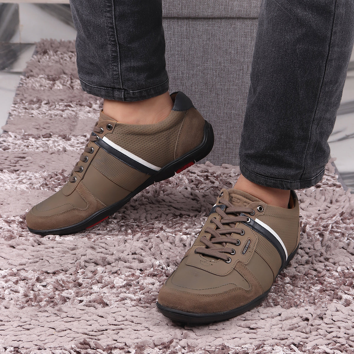 Red Chief Olive Green Casual Sneaker Shoes for Men RC3755 G0045