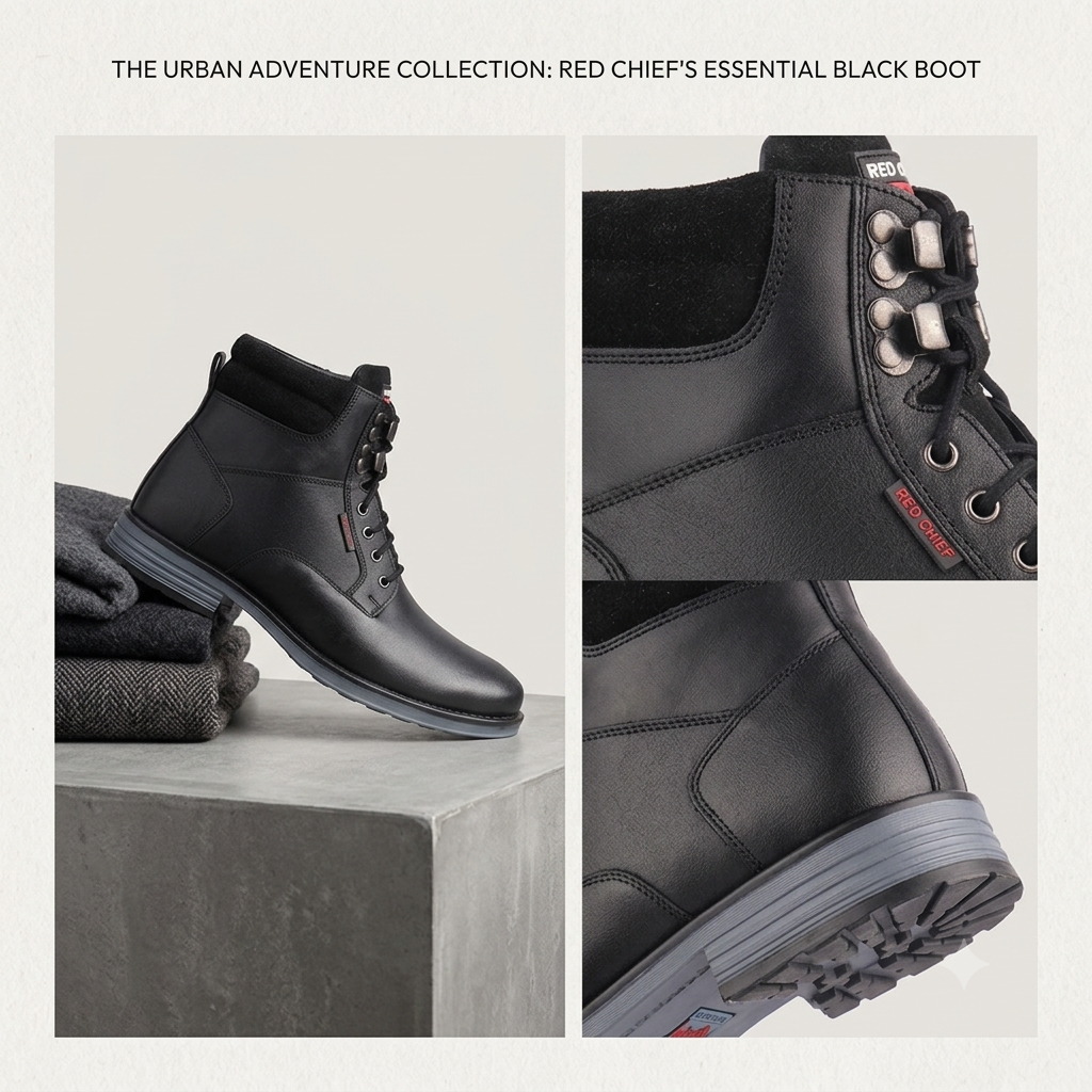 Red Chief Black Casual Boot for Men RC3770 001