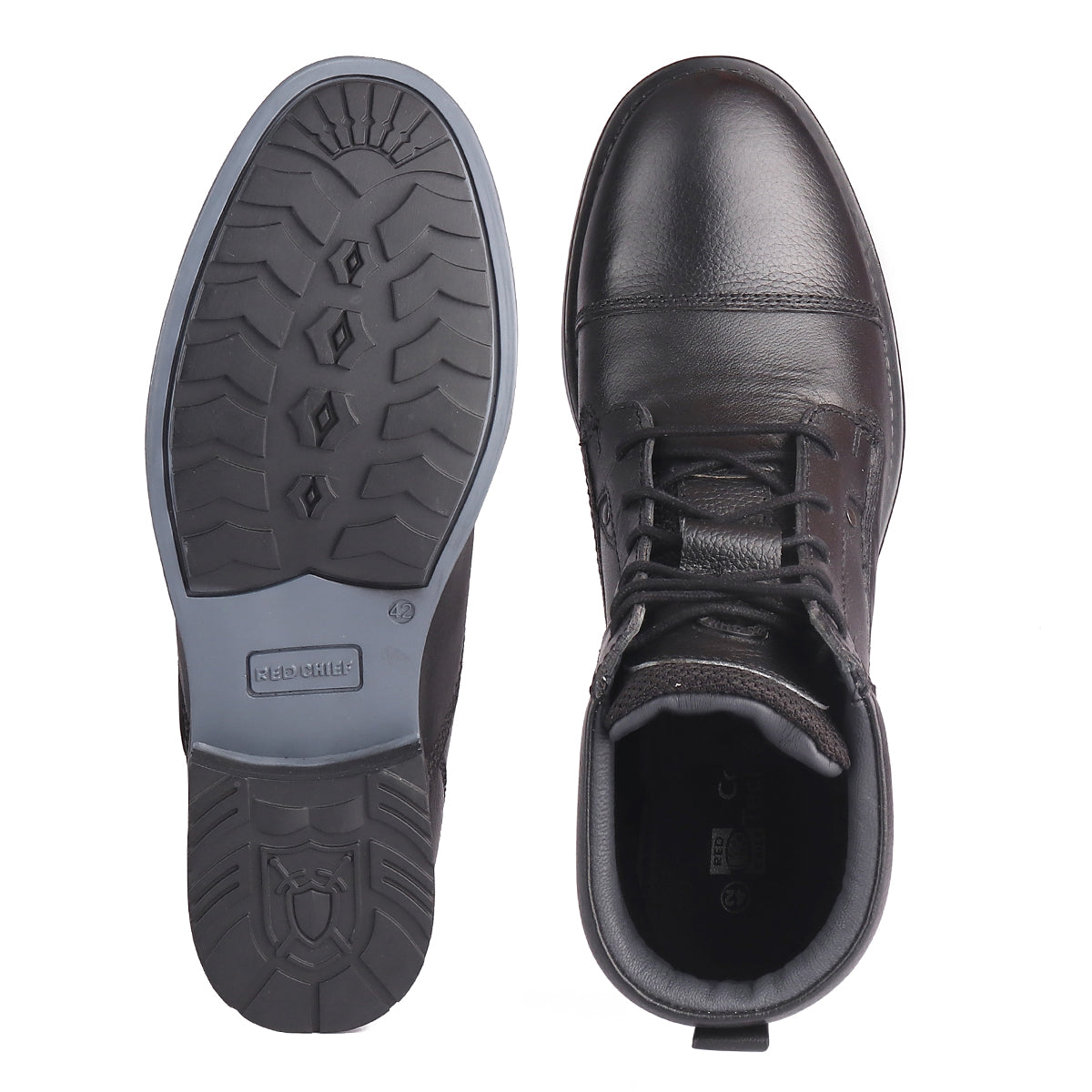 Red Chief Genuine Leather High Ankle Lace Up Black Casual Boot For Men |RC3771 001