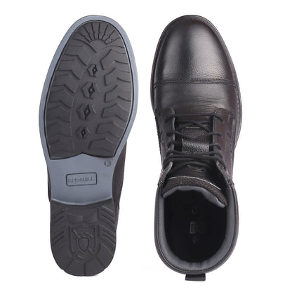 Red Chief Genuine Leather High Ankle Lace Up Black Casual Boot For Men |RC3771 001