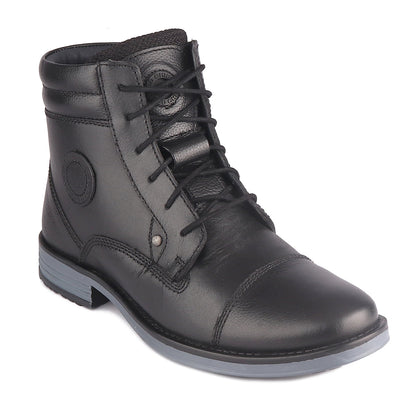 Red Chief Genuine Leather High Ankle Lace Up Black Casual Boot For Men |RC3771 001