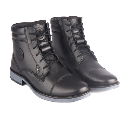 Red Chief Genuine Leather High Ankle Lace Up Black Casual Boot For Men |RC3771 001