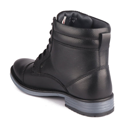Red Chief Genuine Leather High Ankle Lace Up Black Casual Boot For Men |RC3771 001