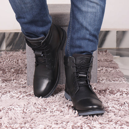 Red Chief Genuine Leather High Ankle Lace Up Black Casual Boot For Men |RC3771 001