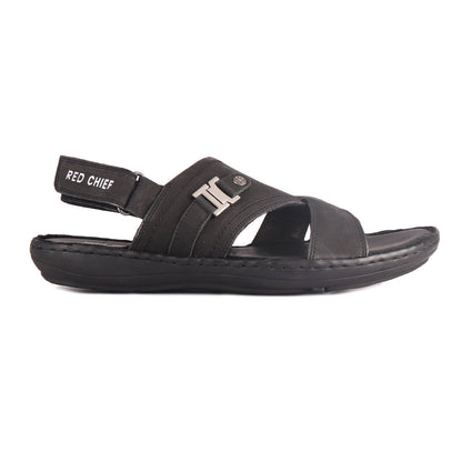 Red Chief Black Sandal for Men RC3790 001