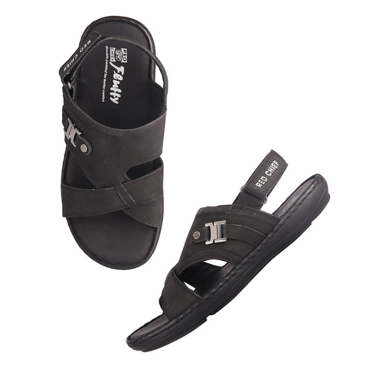 Red Chief Black Sandal for Men RC3790 001