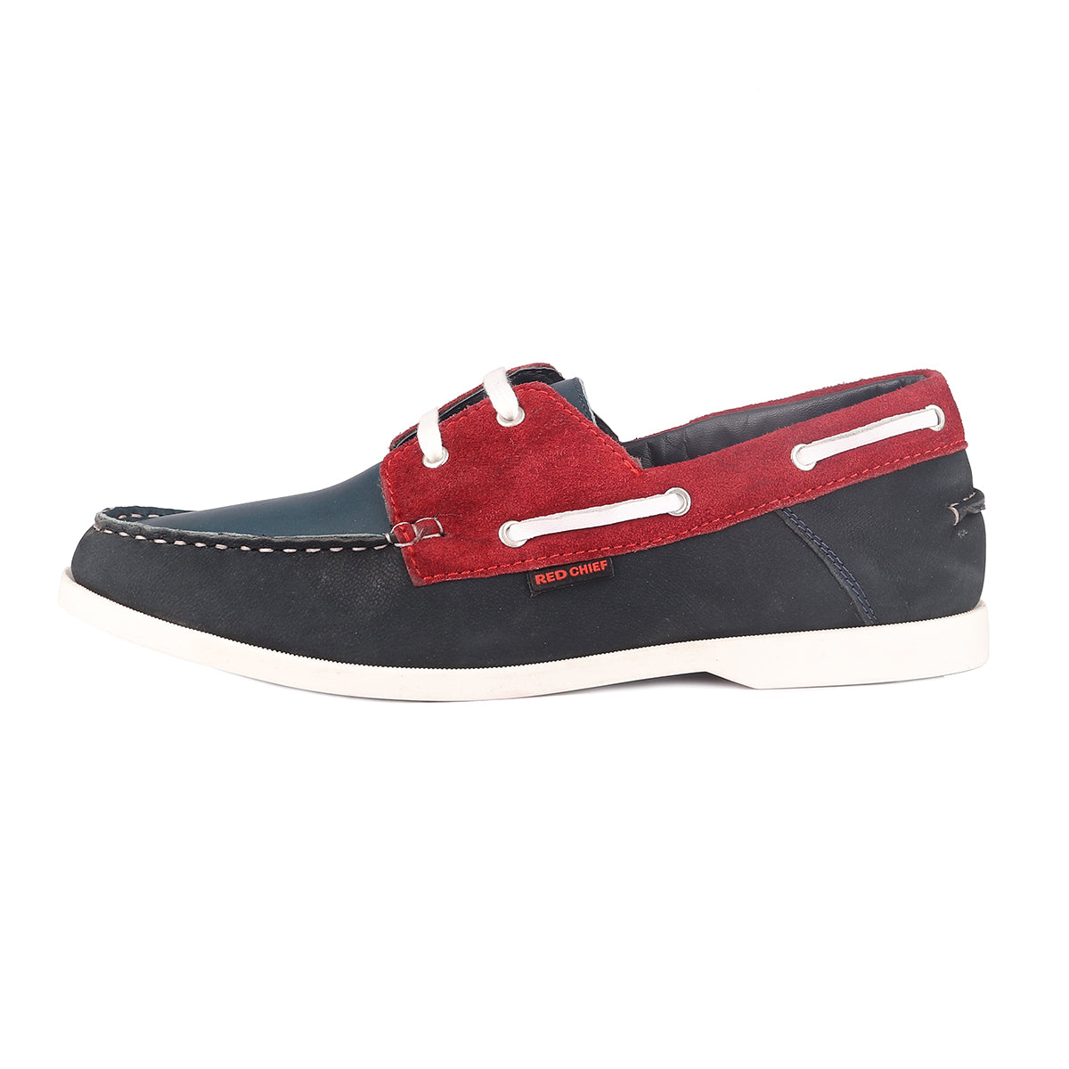 Red Chief Blue & Red Casual Boat Shoes for Men RC3800 181