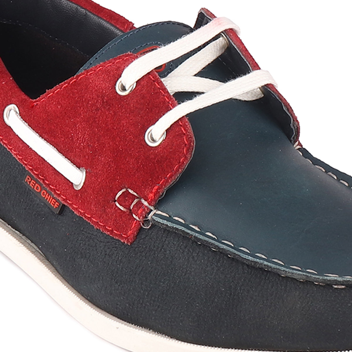 Red Chief Blue & Red Casual Boat Shoes for Men RC3800 181
