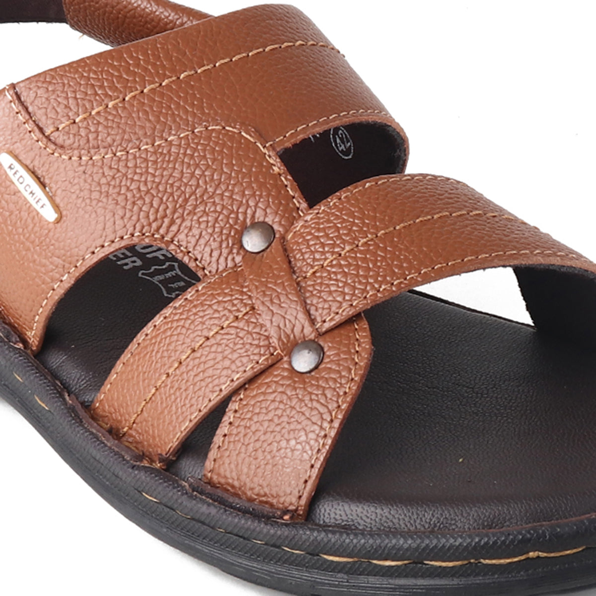 RED CHIEF Tan Leather Sandal for Men RC3908 006