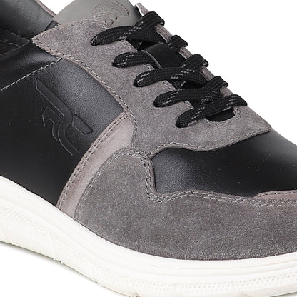 REDCHIEF Blk/Gray Leather Casual Oxford for Men RC3945 104