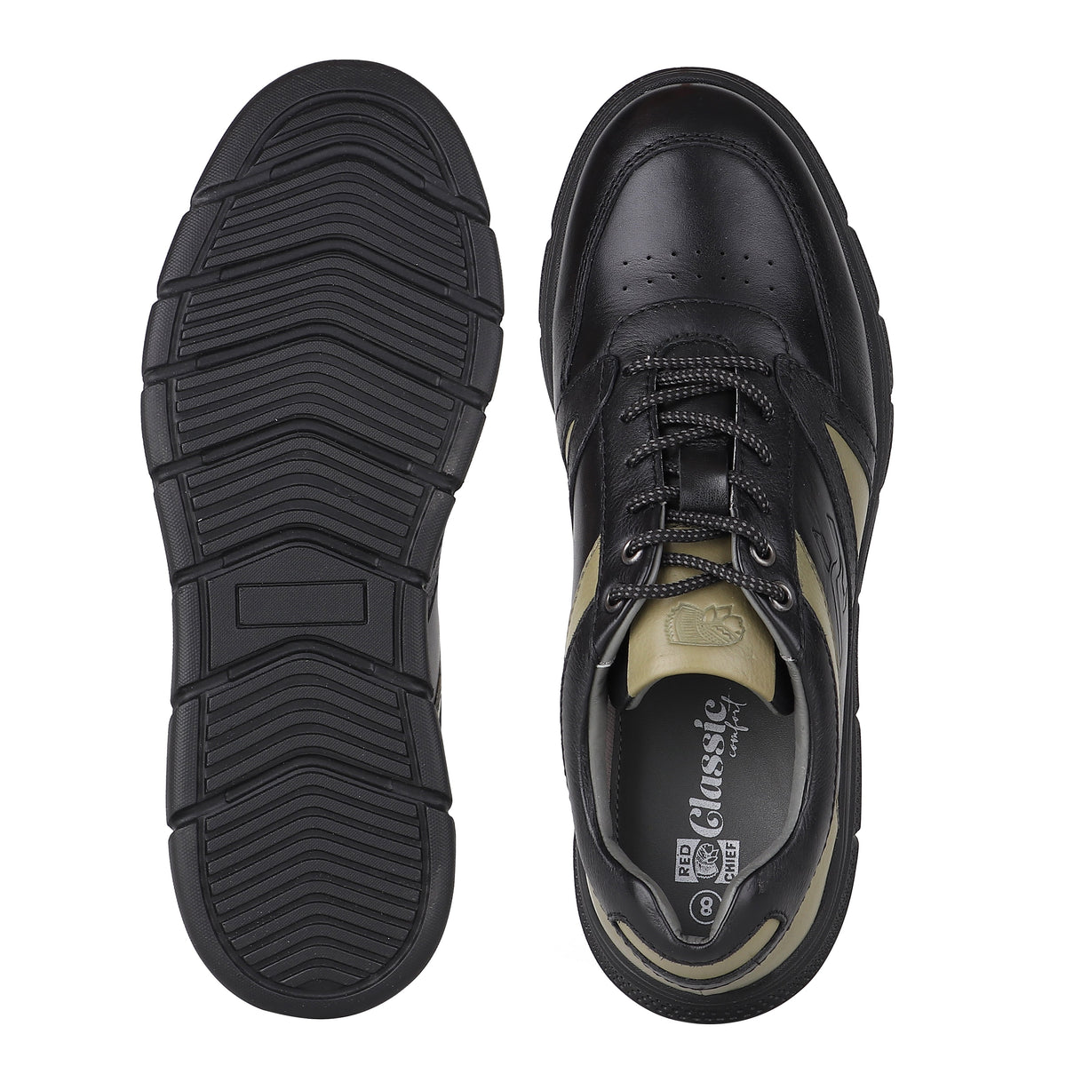REDCHIEF Olive/Black Leather Casual Derby for Men RC3950 G0070