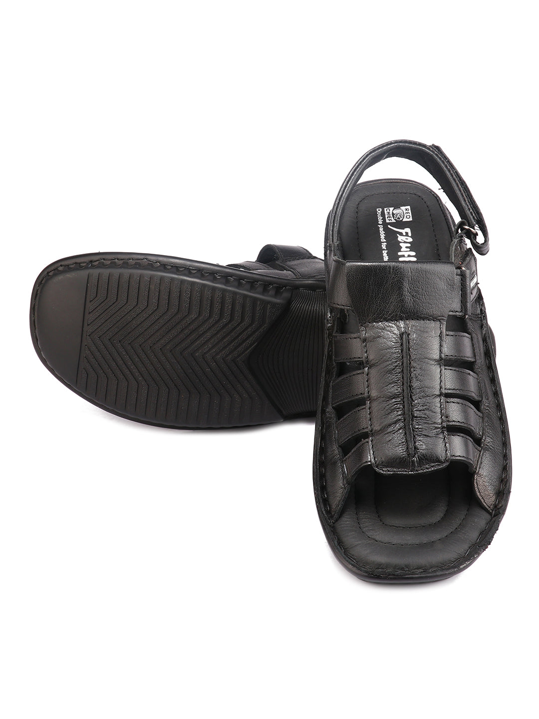 Red Chief Black Sandal for Men RC7018 001
