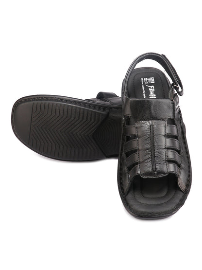 Red Chief Black Sandal for Men RC7018 001