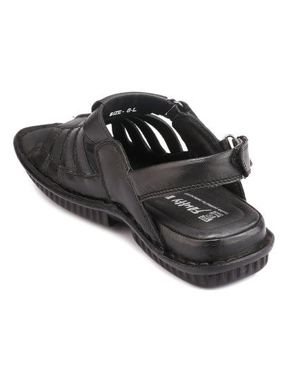 Red Chief Black Sandal for Men RC7018 001