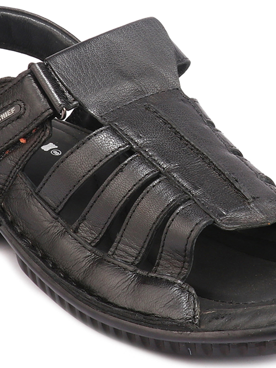 Red Chief Black Sandal for Men RC7018 001