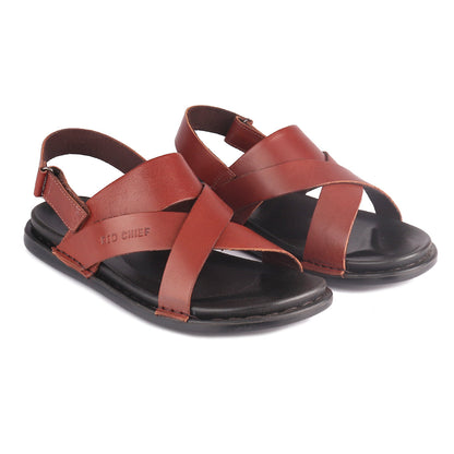 RED CHIEF Tan Leather Sandal for Men RC7103 006