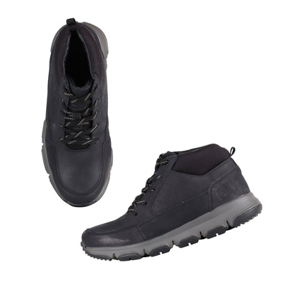 Red Chief Genuine Leather Low Ankle Lace Up Black Casual Shoes For Men |RC9300 001